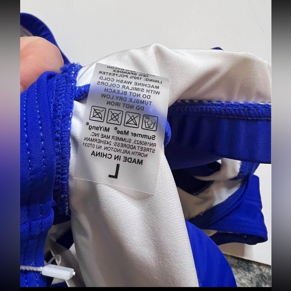 New with tags electric blue two piece bikini Summer Mae size large - Picture 5 of 5